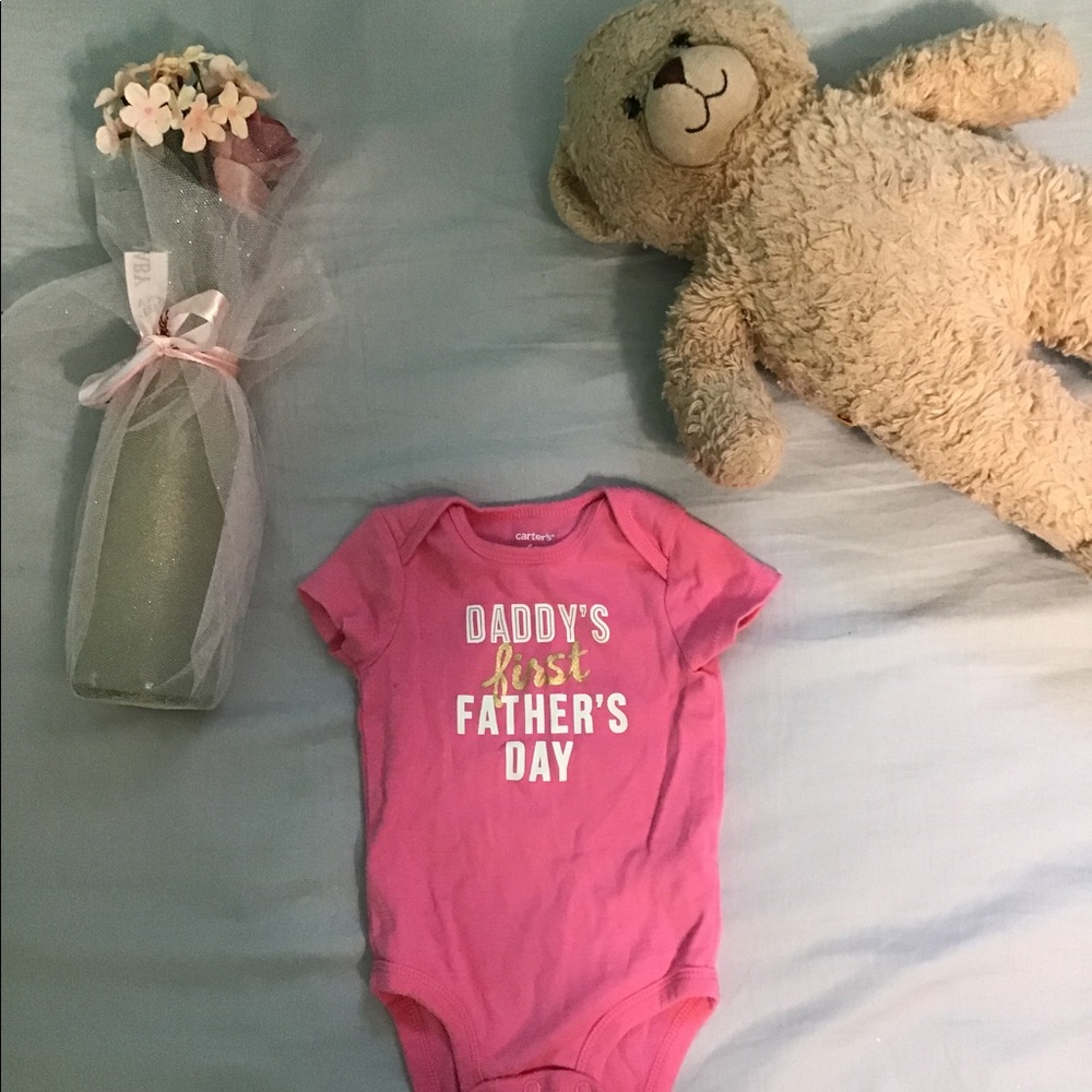 Pink 6-month onesie